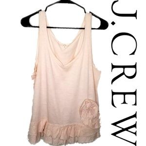 J.CREW BLUSH PINK TOP SIZE M WITH FLOWERS